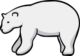 Minimalist Polar Bear Clipart: Elegant Monochrome Arctic Wildlife Illustration