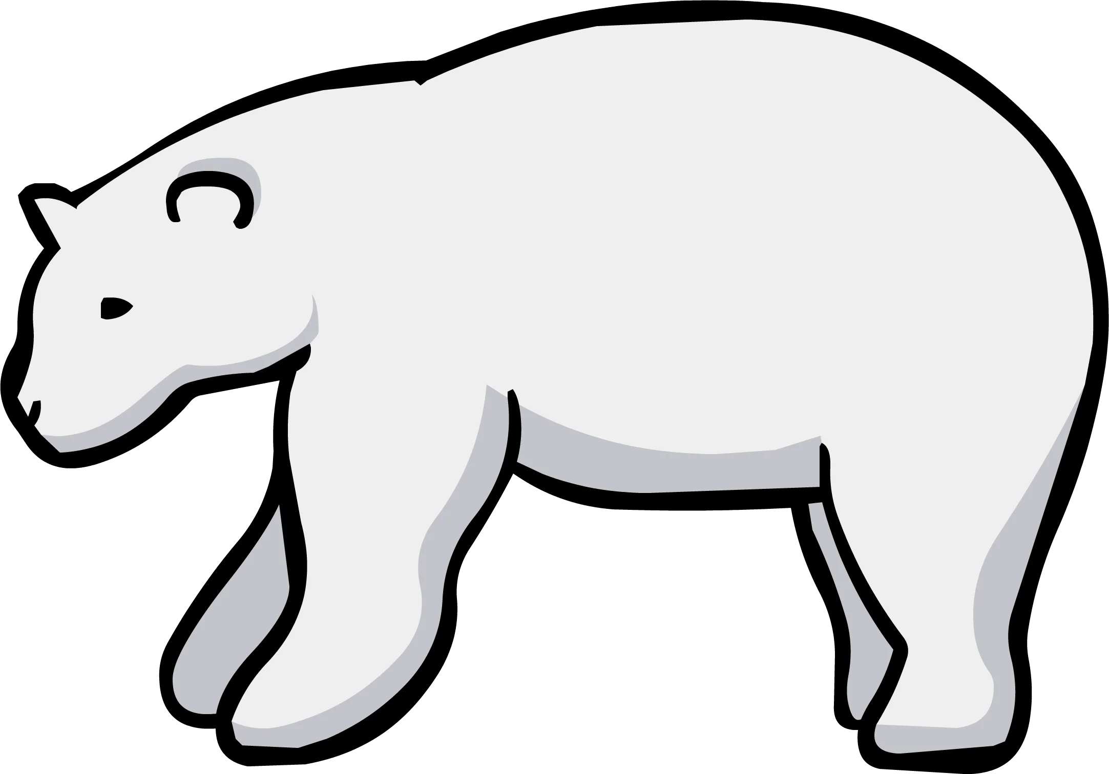 Minimalist Polar Bear Clipart: Elegant Monochrome Arctic Wildlife Illustration