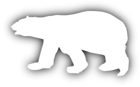 Minimalist Polar Bear Silhouette Clipart Design in Soft Grayscale Tones
