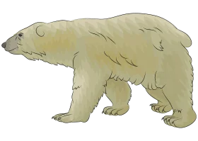 Minimalist Soft-Toned Polar Bear Clipart Illustration in Muted Watercolor Style