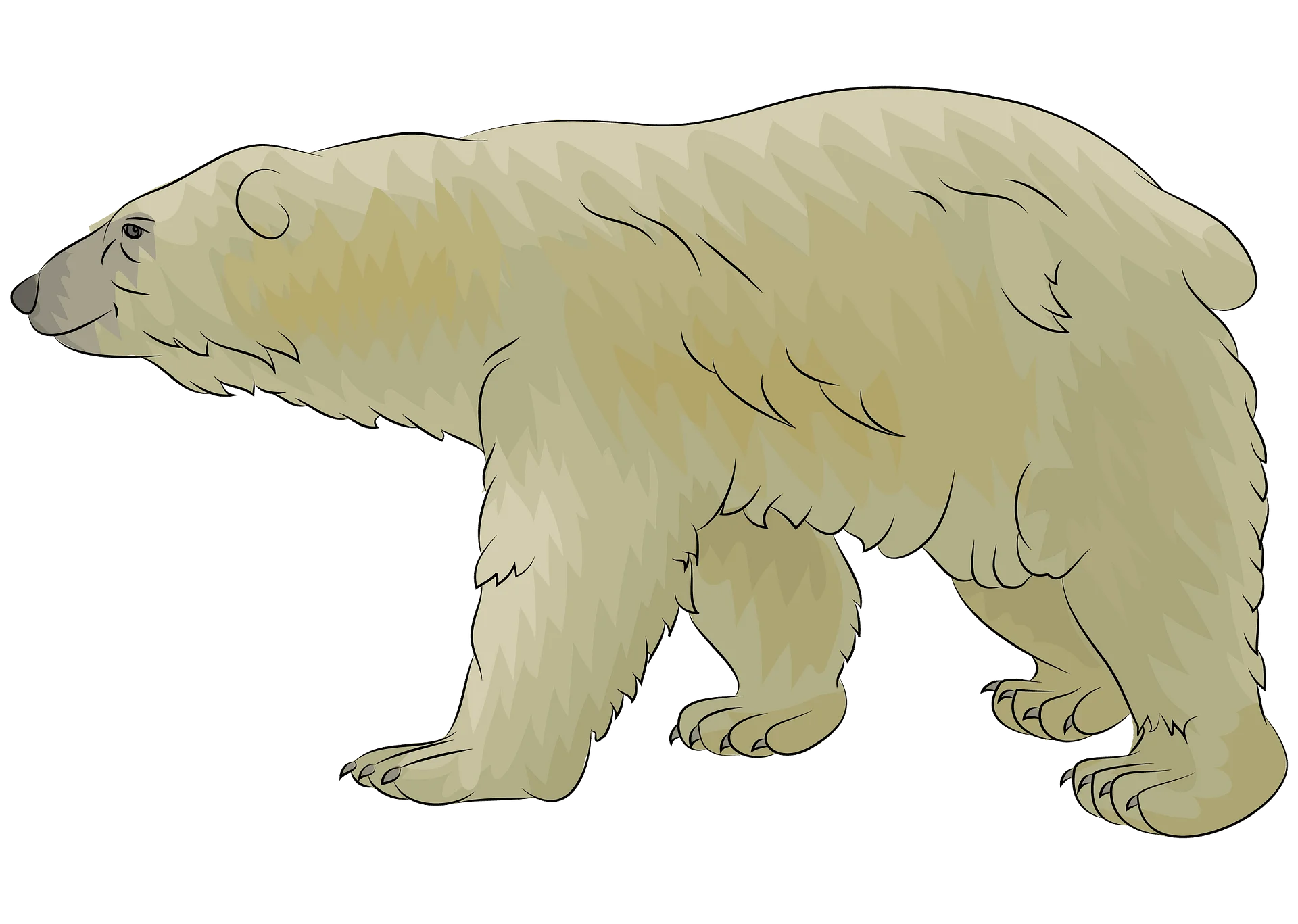 Minimalist Soft-Toned Polar Bear Clipart Illustration in Muted Watercolor Style