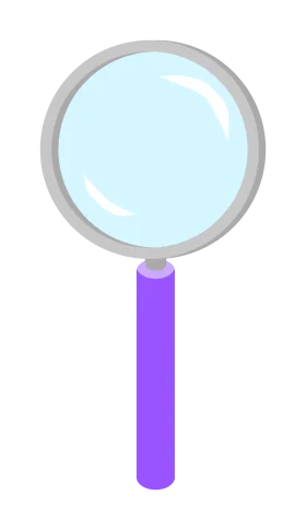 Pastel Purple and Blue Minimalist Magnifying Glass Clipart Illustration