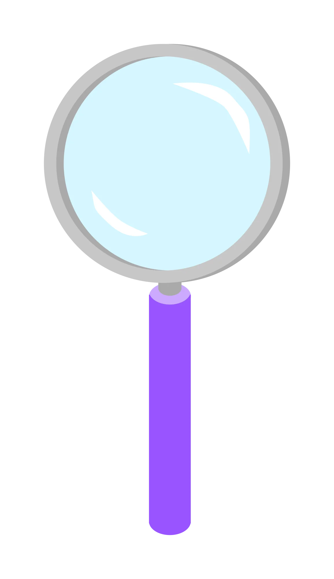 Pastel Purple and Blue Minimalist Magnifying Glass Clipart Illustration