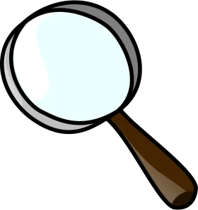 Simple Classic Magnifying Glass Clipart Design for Investigative Graphics