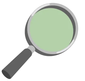 Simple Minimalist Green and Gray Magnifying Glass Clipart Illustration Design