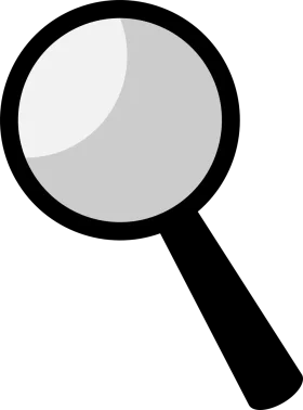 Simple Monochrome Magnifying Glass Vector Clipart for Search and Discovery