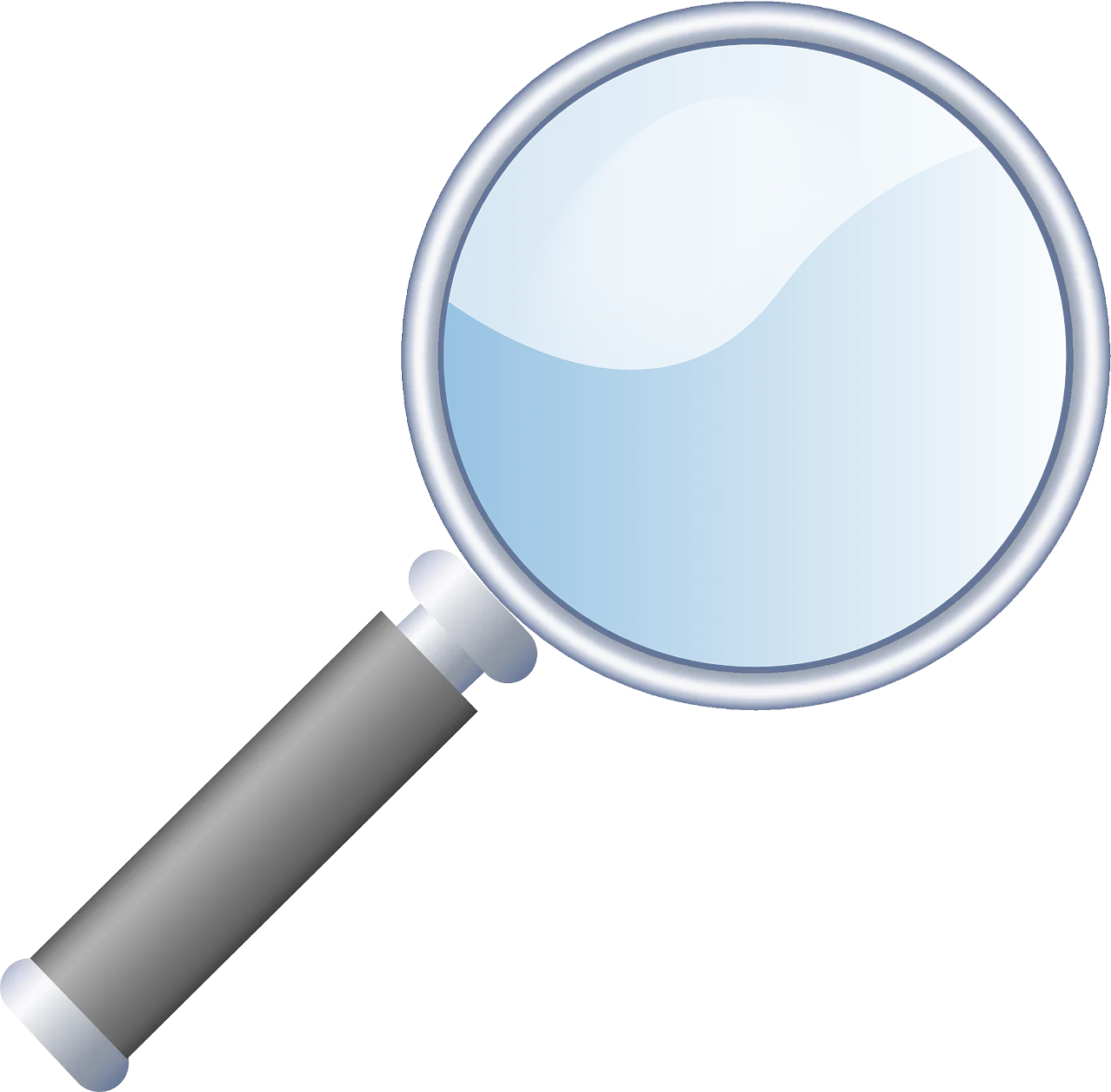 Sleek and Simple Magnifying Glass Clipart for Digital Design Projects