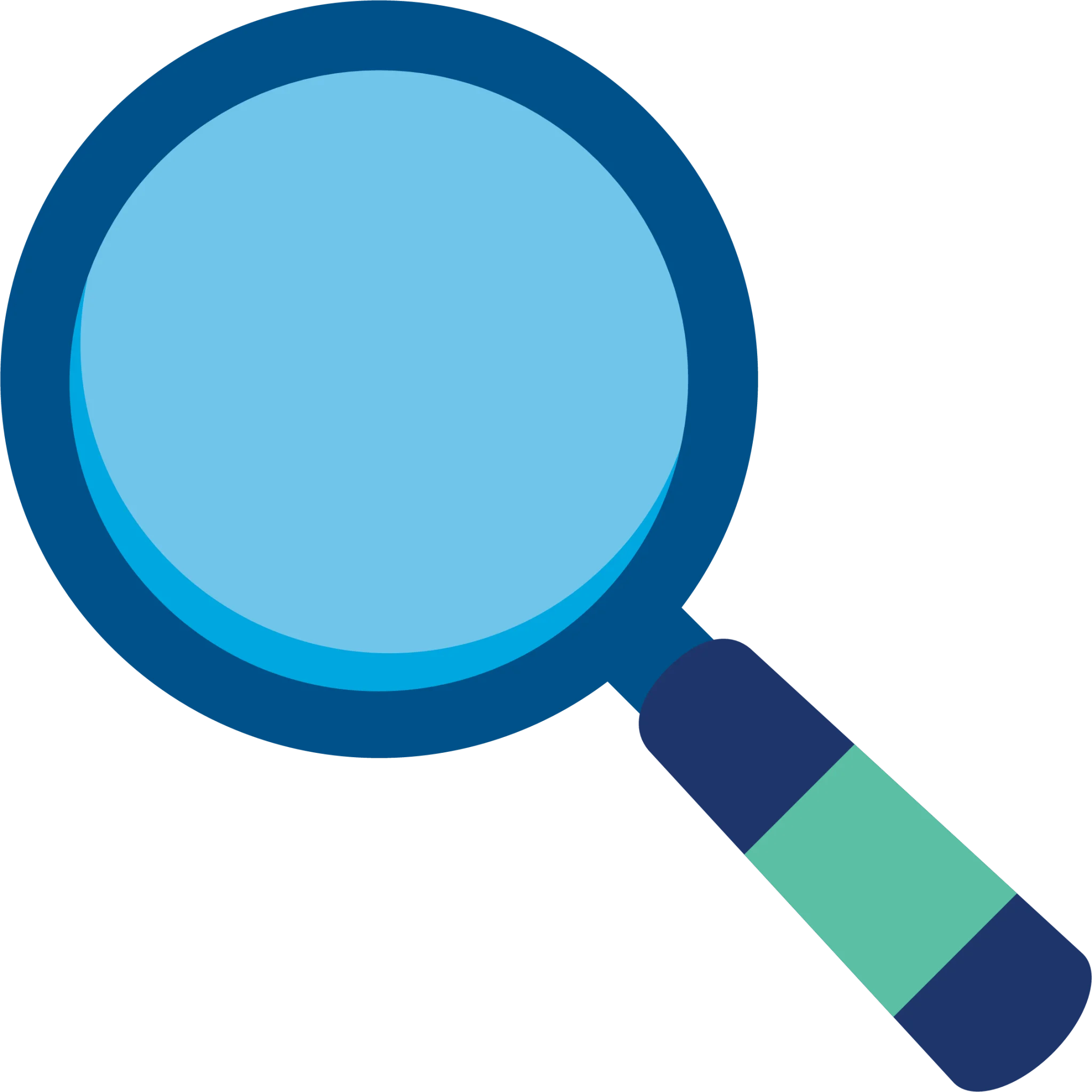 Sleek Blue and Green Professional Minimalist Magnifying Glass Clipart Design