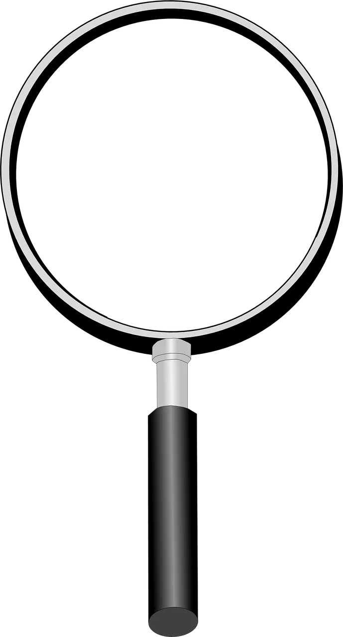 Sleek Classic Magnifying Glass Clipart with Minimalist Design and Sharp Edges
