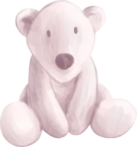 Soft and Gentle Polar Bear Clipart: Adorable Minimalist Illustrated Design