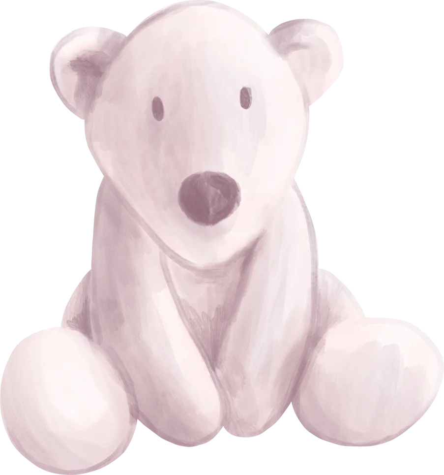 Soft and Gentle Polar Bear Clipart: Adorable Minimalist Illustrated Design
