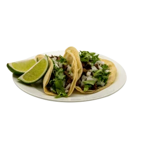 Authentic Street Taco Clipart: Fresh Corn Tortillas with Zesty Garnish