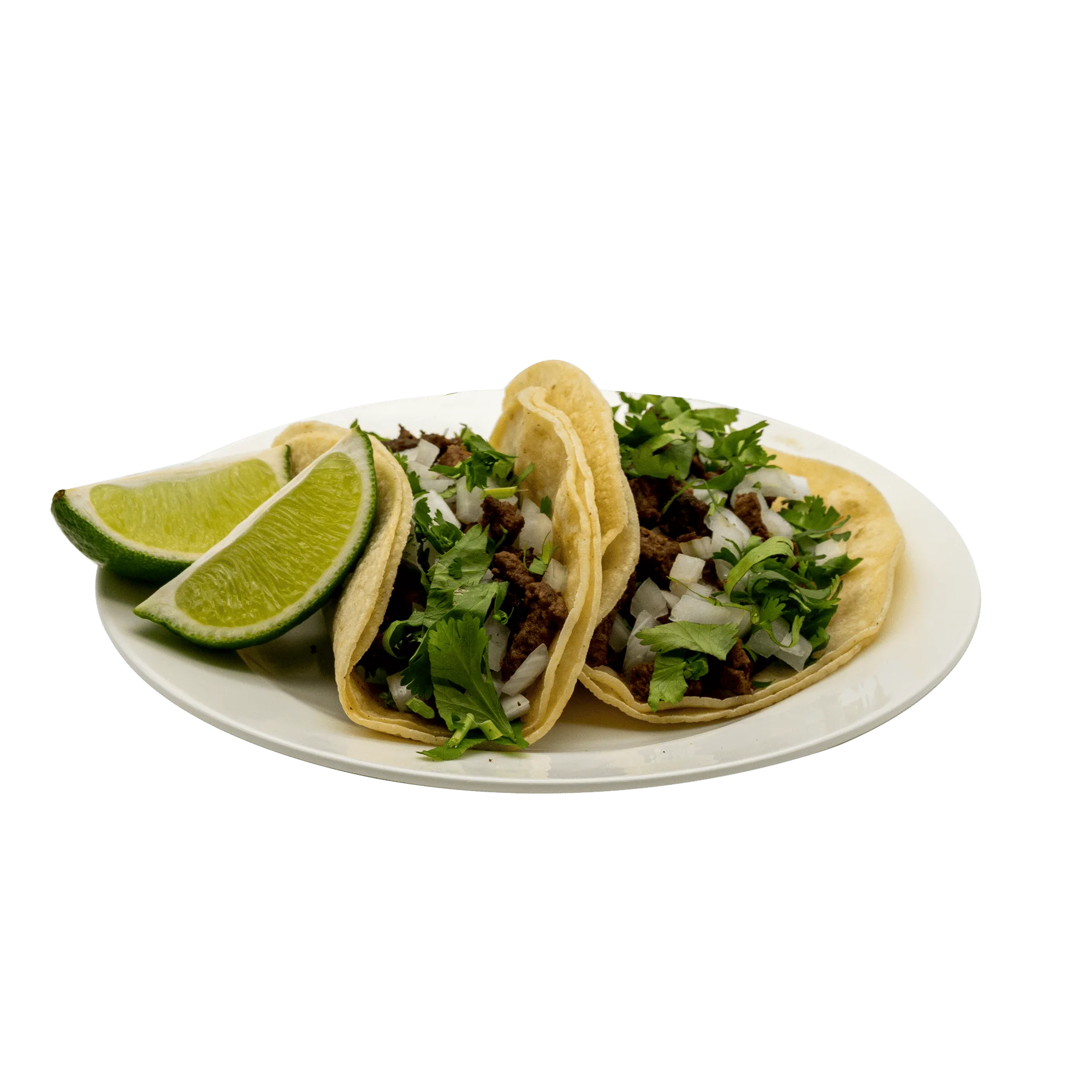Authentic Street Taco Clipart: Fresh Corn Tortillas with Zesty Garnish