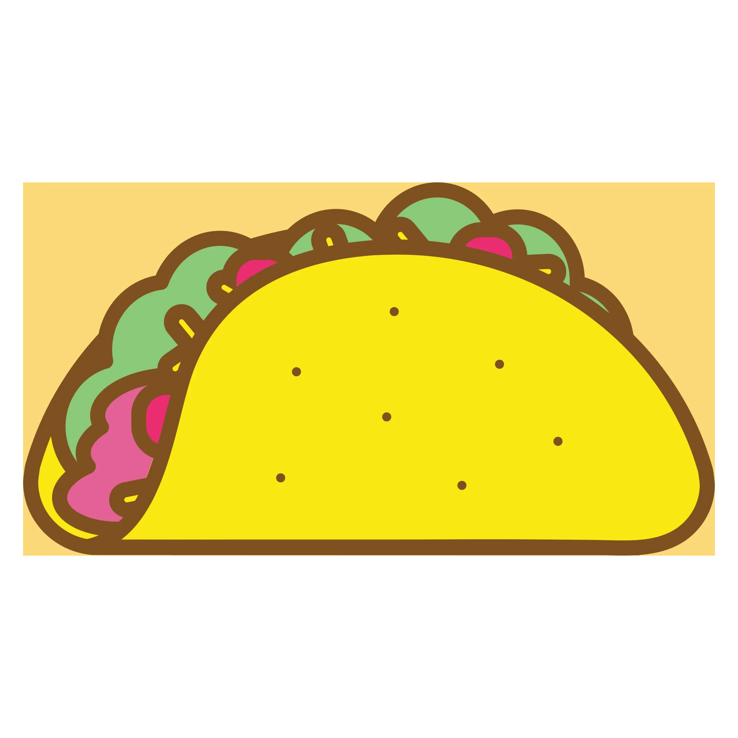 Cheerful and Playful Mexican Cuisine Taco Clipart Illustration Design