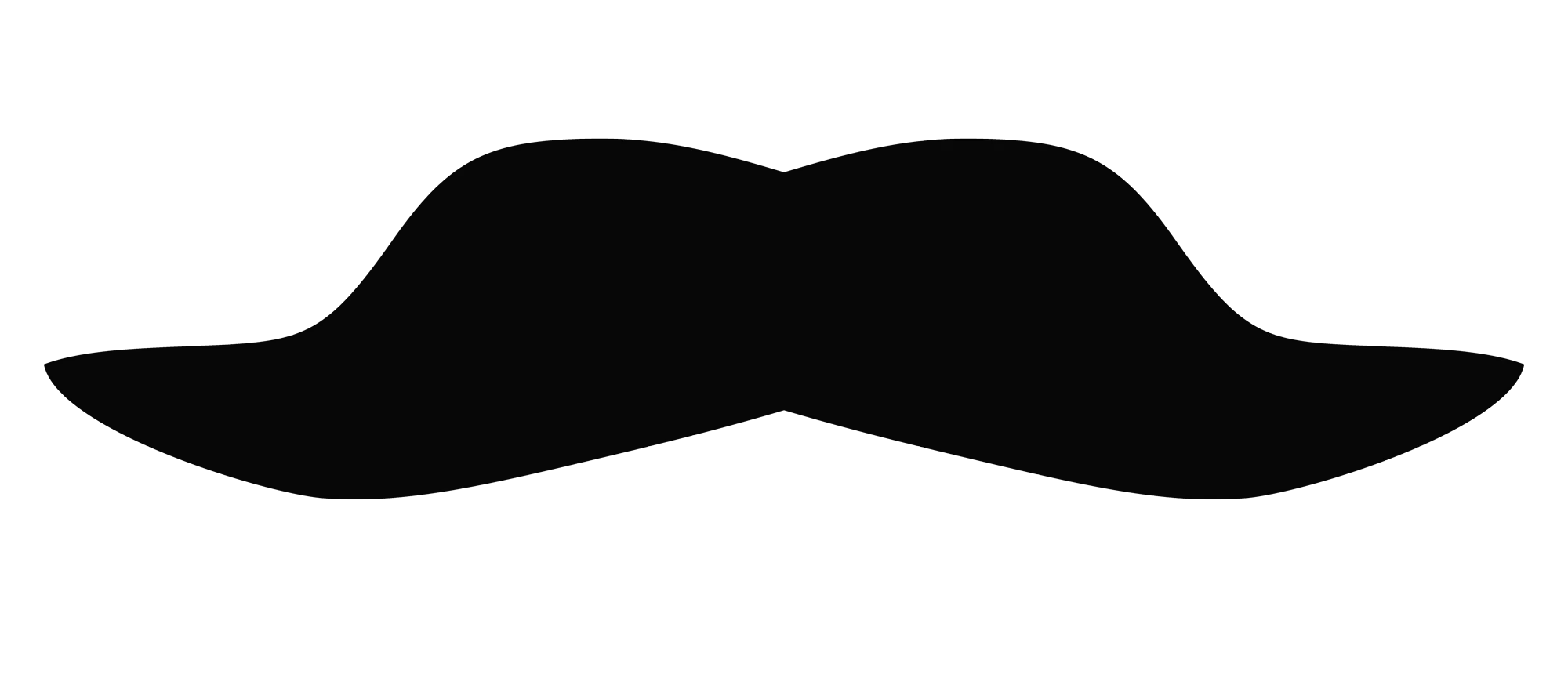 Classic Gentlemen's Smooth Black Handlebar Mustache Clipart Design