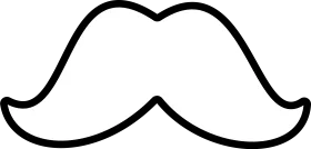 Classic Handlebar Mustache Outline Clipart Vector Illustration Design
