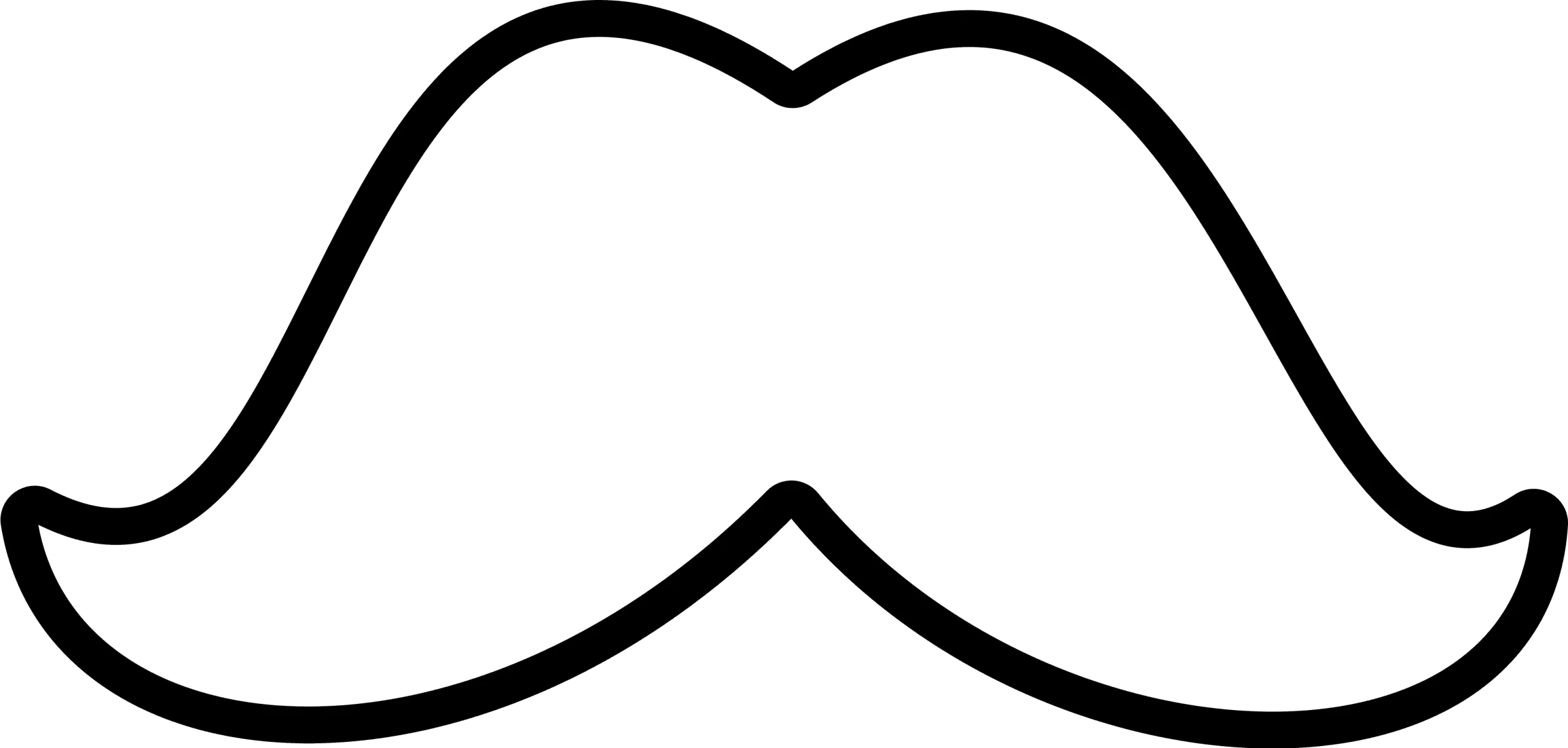 Classic Handlebar Mustache Outline Clipart Vector Illustration Design