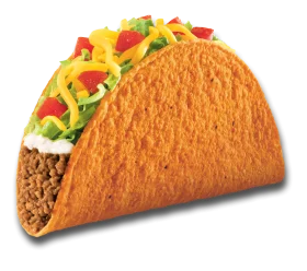 Classic Hard Shell Taco Clipart with Seasoned Ground Beef and Fresh Toppings