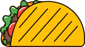 Classic Mexican Taco Clipart with Crispy Shell and Fresh Ingredients