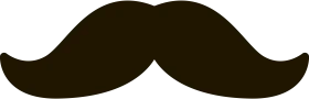 Classic Retro Handlebar Mustache Silhouette Clipart Design Element
