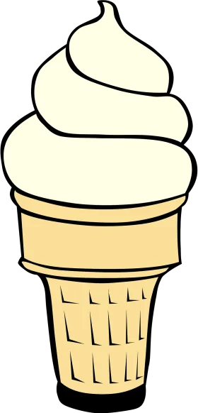 Classic Soft Serve Vanilla Ice Cream Cone Clipart Illustration