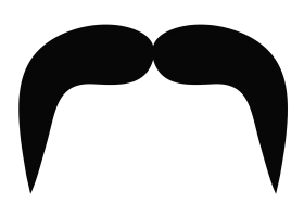 Classic Vintage Gentleman's Handlebar Mustache Silhouette Clipart Design