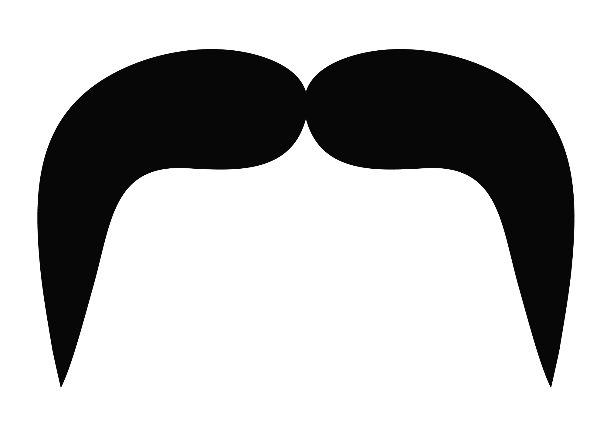 Classic Vintage Gentleman's Handlebar Mustache Silhouette Clipart Design
