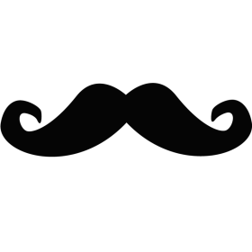 Classic Vintage Gentlemen's Curled Handlebar Mustache Black Clipart Design