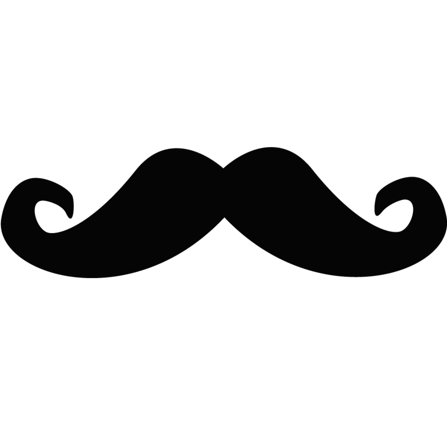 Classic Vintage Gentlemen's Curled Handlebar Mustache Black Clipart Design