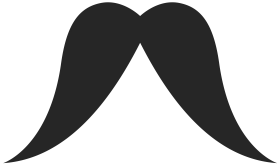Classic Vintage Handlebar Mustache Silhouette Clipart Vector Design