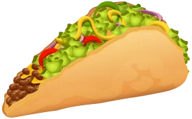 Delicious Mexican Cuisine Cartoon Taco Clipart with Fresh Ingredients
