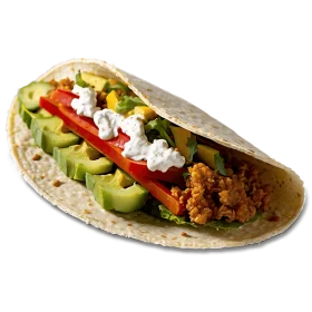 Delicious Mexican Street Taco Clipart with Seasoned Ground Meat and Fresh Toppings