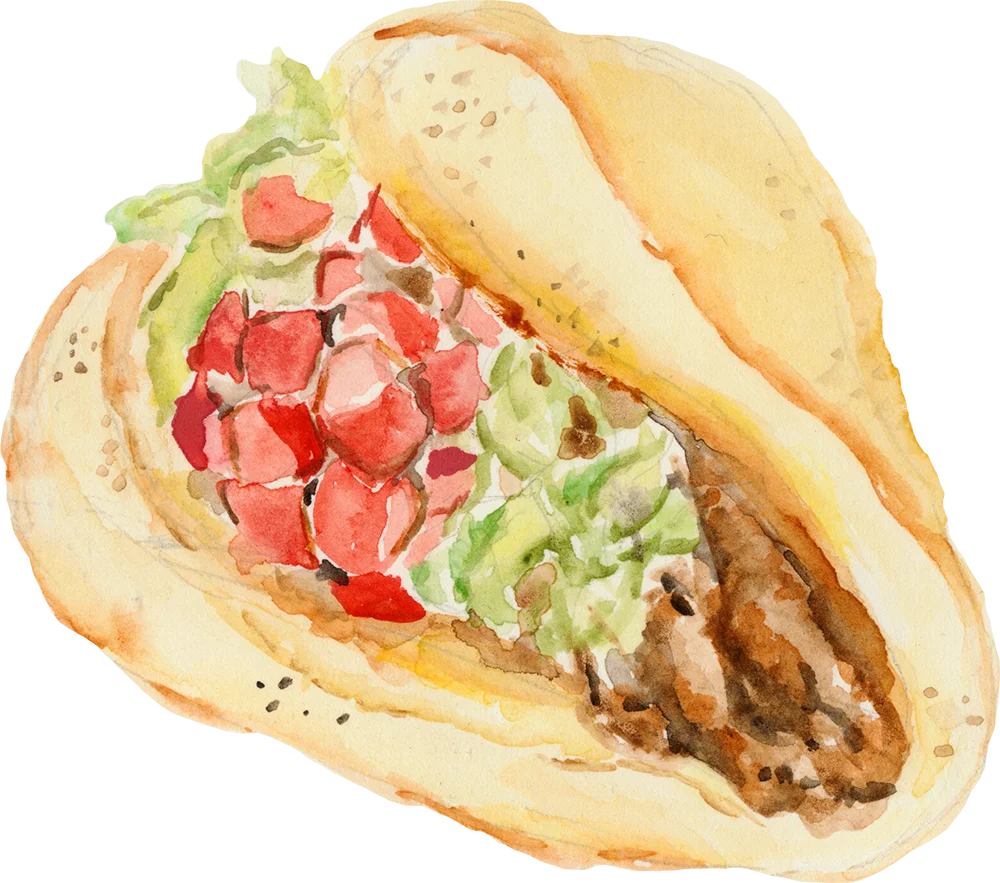 Deliciously Illustrated Soft Taco Clipart with Fresh Ingredients and Warm Tortilla