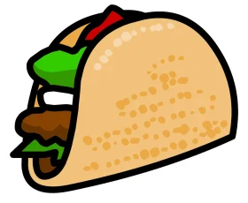 Deliciously Simple Cartoon Taco Clipart with Colorful Fresh Ingredients