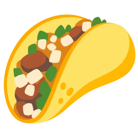 Delightful Cartoon Taco Clipart with Hearty Fillings and Warm Color Palette