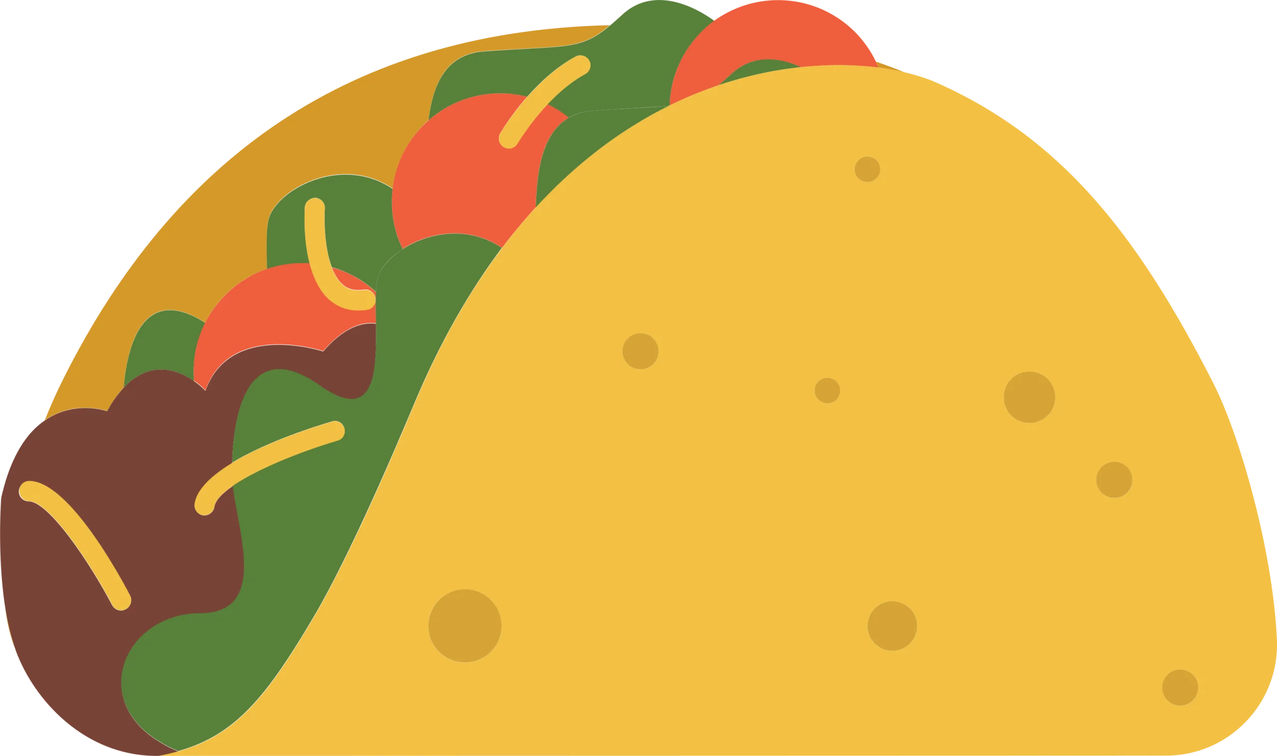 Delightful Mexican Cuisine Cartoon Taco Clipart with Colorful Ingredients
