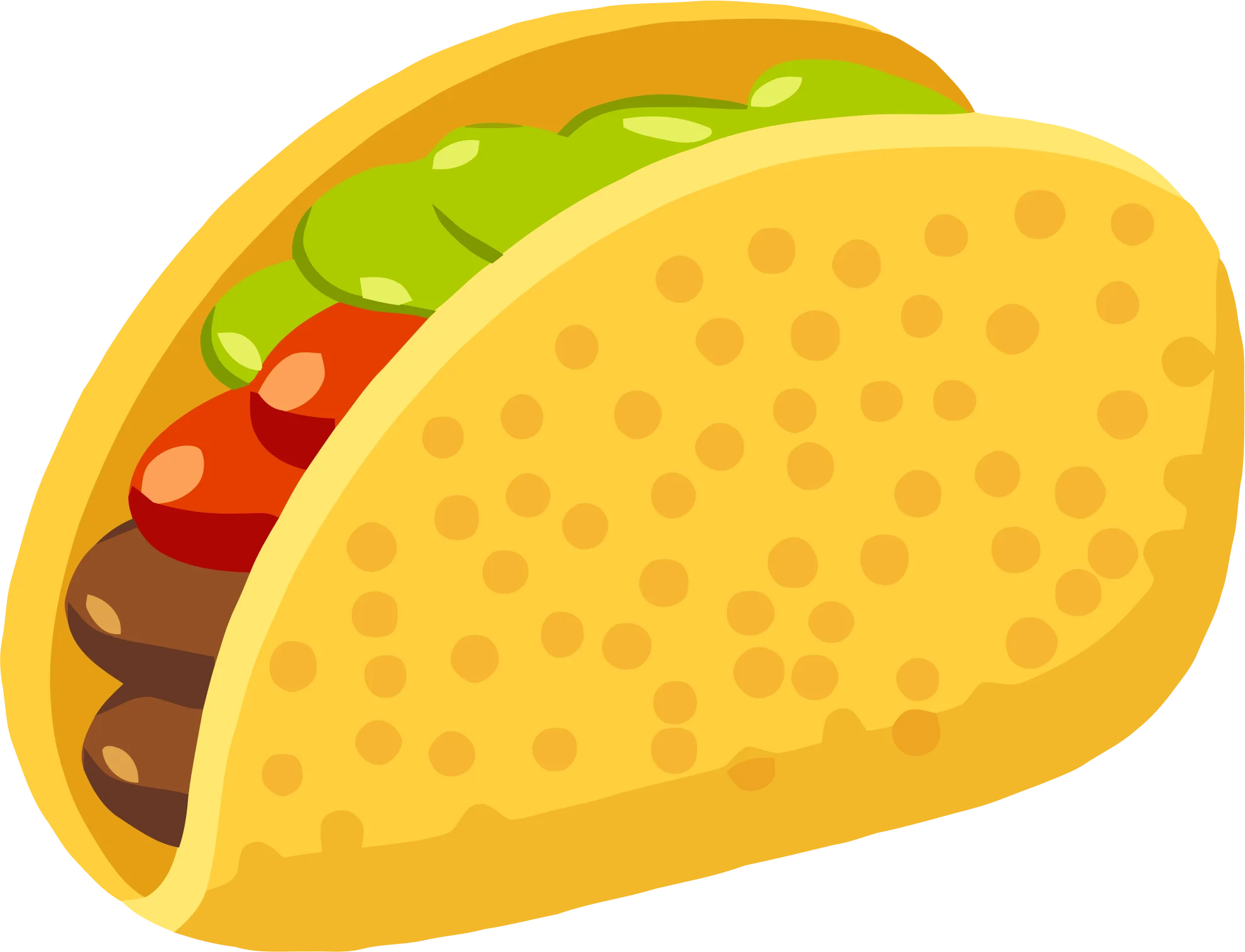 Delightful Mexican Cuisine Cartoon Taco Clipart with Crispy Shell and Fresh Ingredients