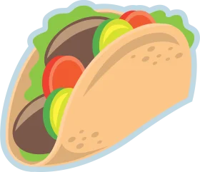 Delightful Mexican Cuisine Taco Clipart Illustration with Fresh Ingredients