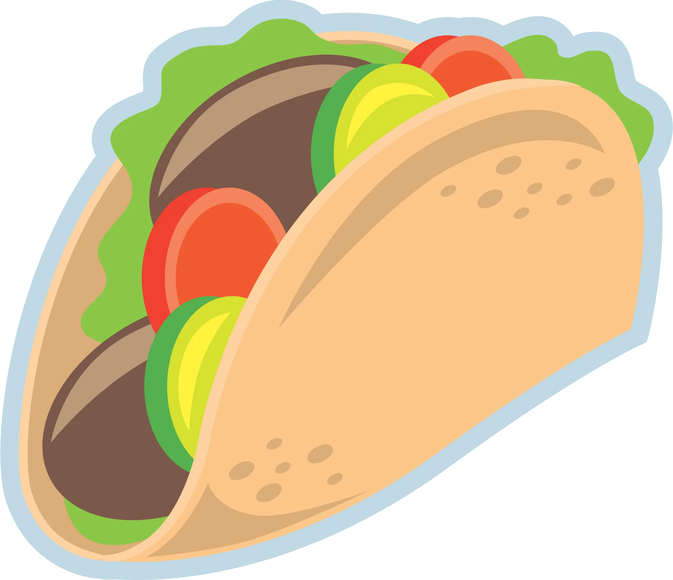 Delightful Mexican Cuisine Taco Clipart Illustration with Fresh Ingredients