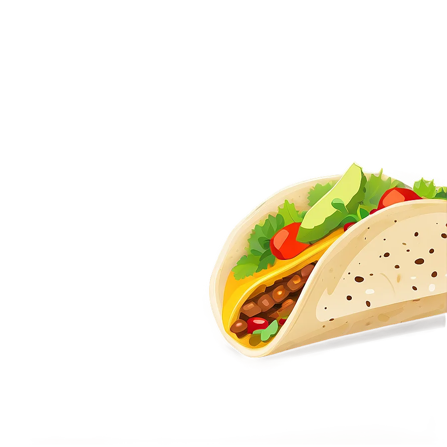 Delightful Mexican Street Taco Clipart with Fresh Ingredients and Warm Tortilla