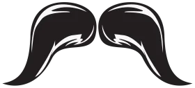 Elegant Curvy Handlebar Mustache Silhouette Vintage Clipart Design