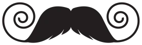 Elegant Handlebar Mustache Clipart with Stylish Curled Ends - Vintage Graphic Design