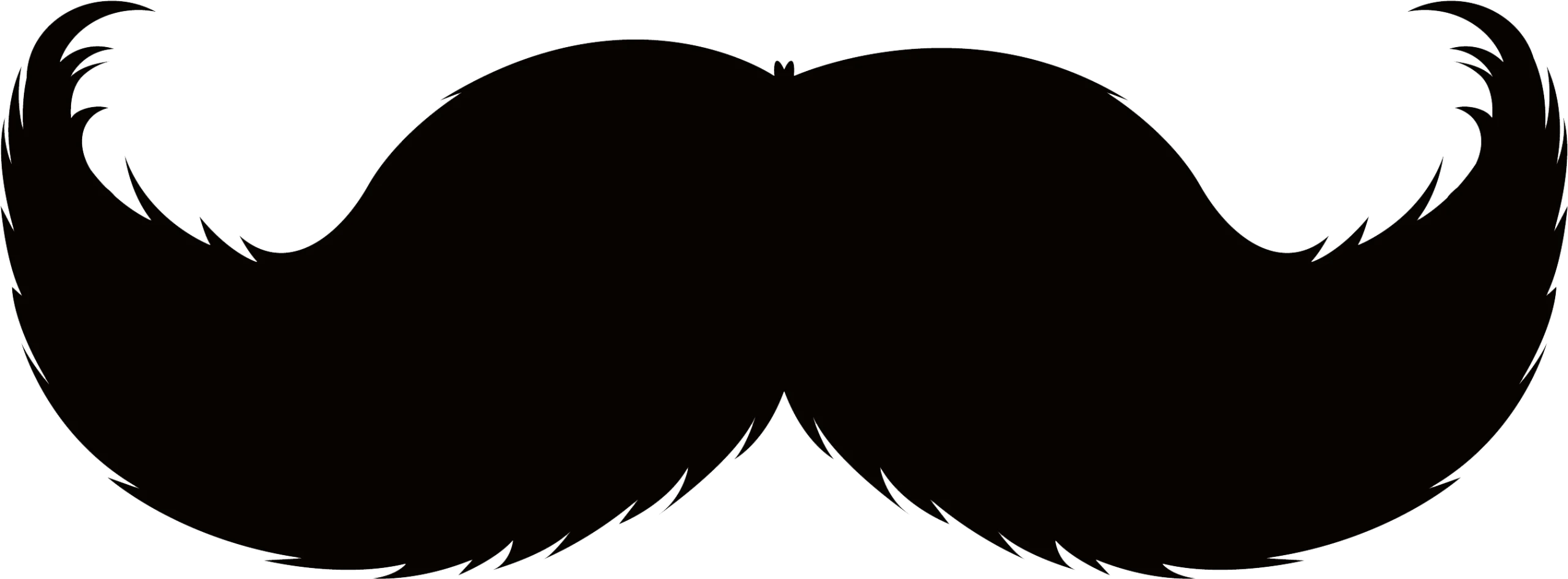 Elegant Vintage Handlebar Mustache Silhouette Clipart Design Element