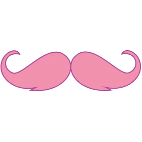 Playful Pink Handlebar Mustache Clipart Design with Whimsical Curves