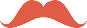 Retro-Styled Rusty Red Handlebar Mustache Clipart Design Element