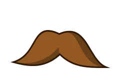 Retro Vintage Brown Classic Mustache Clipart Graphic Design Element