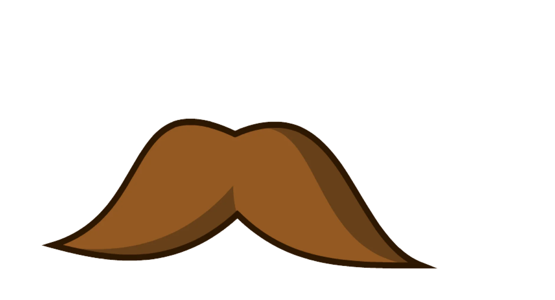 Retro Vintage Brown Classic Mustache Clipart Graphic Design Element