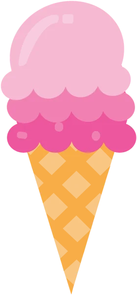 Sweet Gradient Pink Ice Cream Cone Clipart with Delightful Waffle Texture