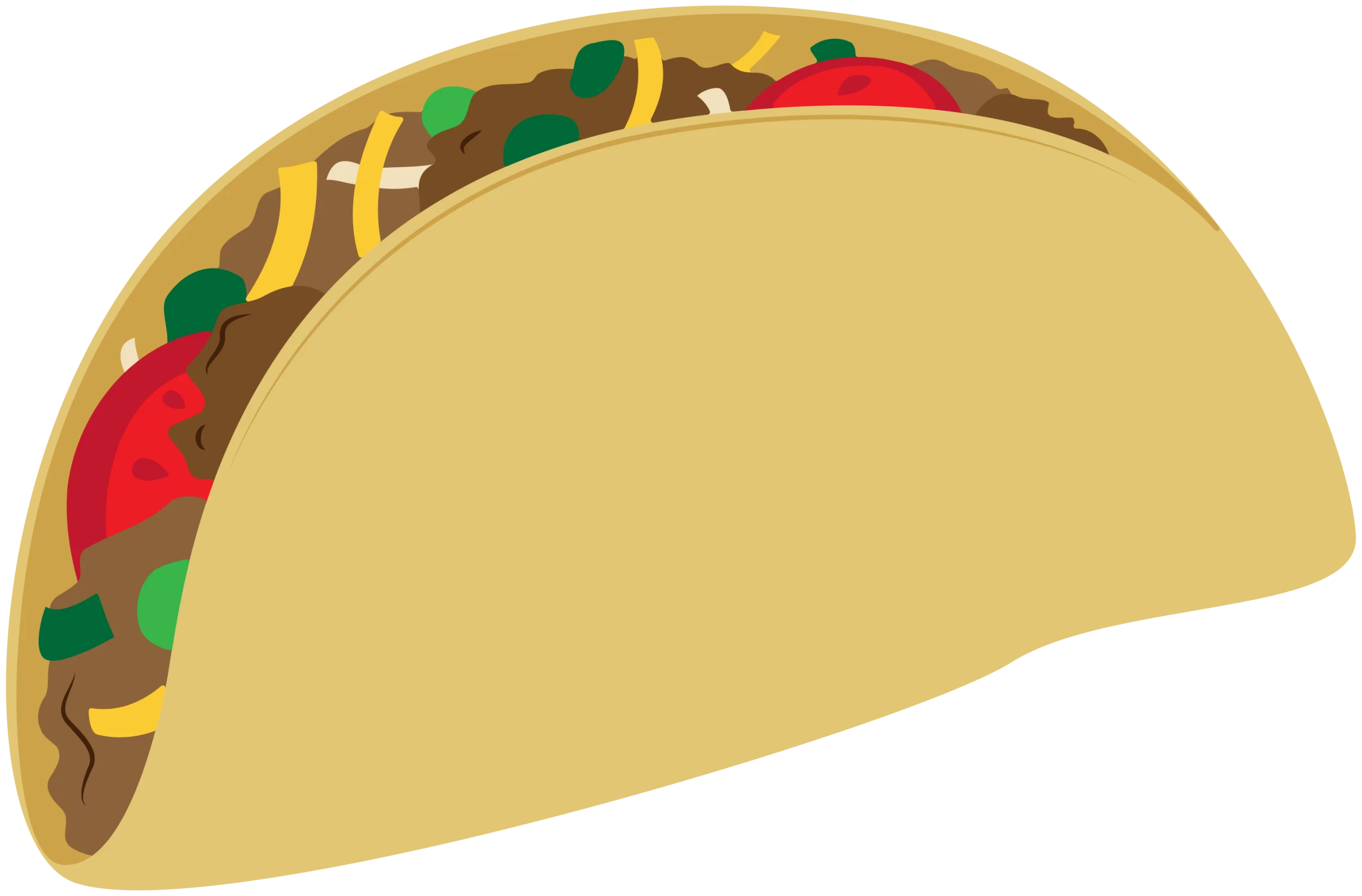 Traditional Mexican Taco Clipart Illustration: Soft Shell Culinary Delight