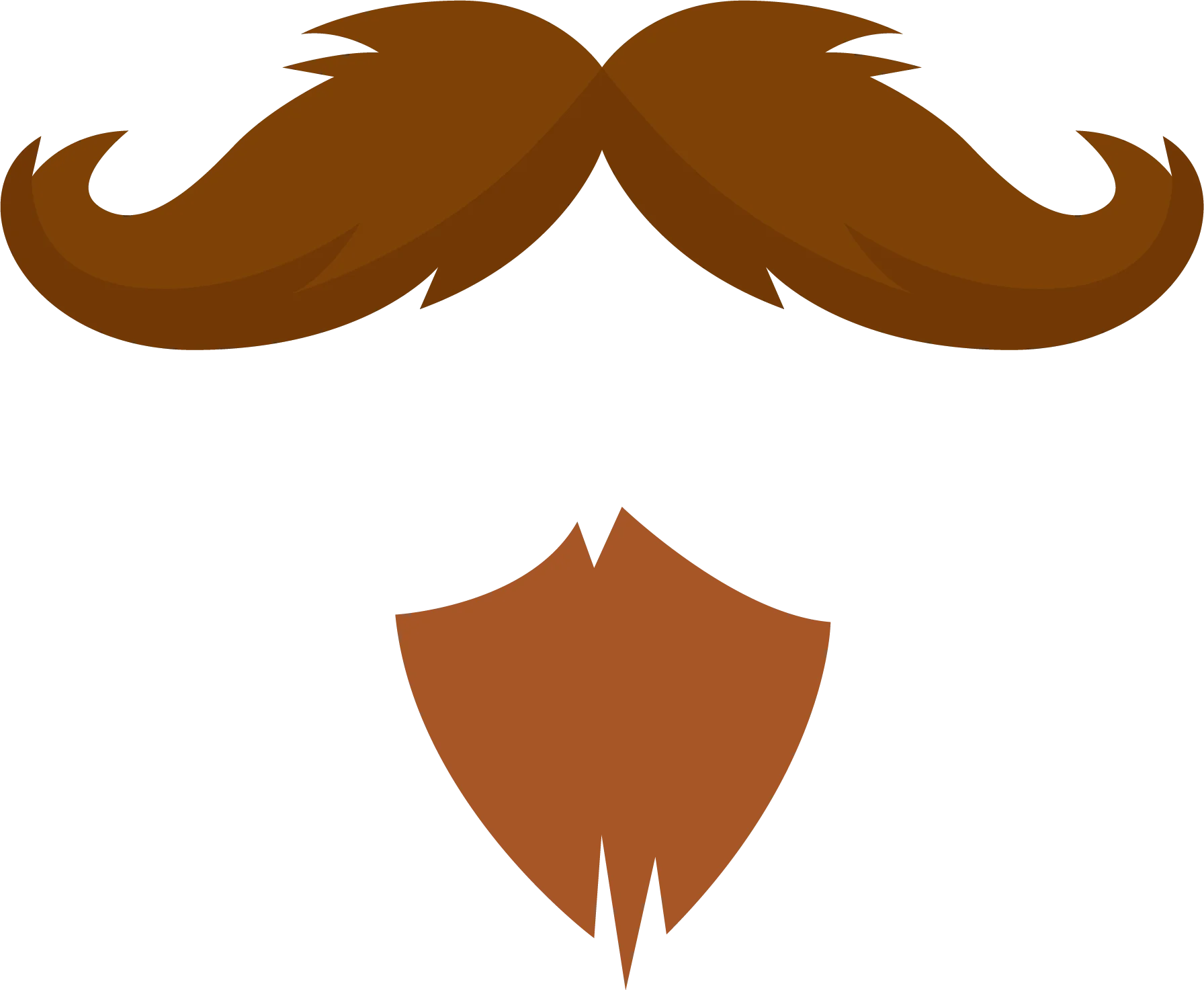 Vintage Brown Mustache and Beard Silhouette Clipart Design for Graphic Projects